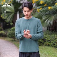 牧高笛 MOBI GARDEN 抓绒衣男女高级立圆领半开襟套头薄款保暖打底衫ZM22311007