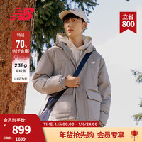 new balance 官方羽绒服男女同款冬季中长款鸭绒运动休闲防寒保暖连帽外套 TAG AMJ33321 L