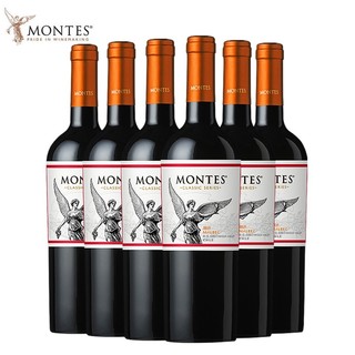 MONTES 蒙特斯 智利进口红酒 蒙特斯经典系列葡萄酒750ML 马尔贝克*6瓶装