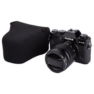 JJC 相机内胆包 收纳保护套 适用于富士XE4 XT30II二代佳能M50 M6II索尼A7C ZV-E1奥林巴斯EM10II EM5 OC-F2中号 黑色
