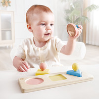 Hape婴儿玩具 摇铃牙胶大米材质玩具新生儿玩具0-1岁 蒙特梭利形状拼图 E0072