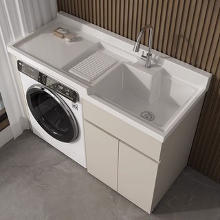 梵宜 蜂窝铝阳台洗衣机一体柜组合滚筒带搓板洗衣槽池台一体柜