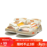PUMA 彪马 男女同款 基础系列 凉鞋 394974-01白色-米白色-橘红 44.5UK10