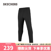 斯凯奇（Skechers）男加绒梭织长裤休闲运动户外 P423M170 碳黑/0018 XL