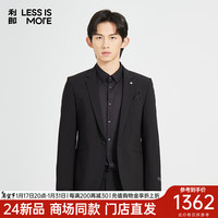 利郎轻时尚男装2024西服套装男含羊毛正装西装二件套 黑色 165