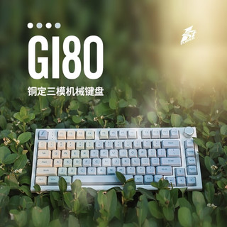 首席玩家(1st player)霁Gi80机械键盘两套PBT键帽三模无线蓝牙RGB热插拔游戏办公静音 佳达隆PRO2.0青轴（铜定）