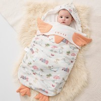 嫚熙 婴儿抱被造型襁褓睡袋秋纱布包单初生儿宝宝包被