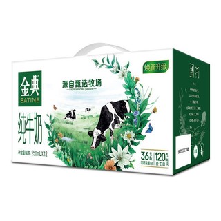 yili 伊利 2月产伊利金典纯牛奶250ml*12盒24盒整箱装原生高钙成人早餐牛奶