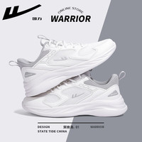 WARRIOR 回力 运动鞋女鞋春夏季软底网面透气休闲鞋减震鞋厚底增高网面跑步鞋 白灰 37