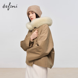 伊芙丽（eifini）伊芙丽时尚潮流百搭短外套冬季1EB212261 卡其色 155/80A/S