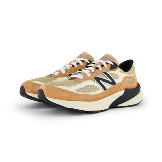 NEW BALANCE 男鞋女鞋990V6系列美产复古拼接运动休闲鞋 米色/浅粉桔 U990TO6 40.5 (脚长25.5cm)