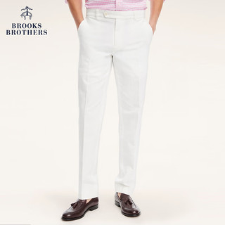 布克兄弟（BrooksBrothers）男士微弹斜纹纯色通勤休闲直筒长裤 1001-白色 31/32