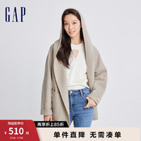 Gap女装冬季2023羊毛混纺时尚保暖大衣889997宽松廓形外套 燕麦色 165/84A(M)亚洲尺码