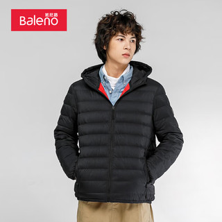 班尼路（Baleno）秋冬男士服港风纯色休闲简约连帽灰鸭绒服男保暖外套 000A M