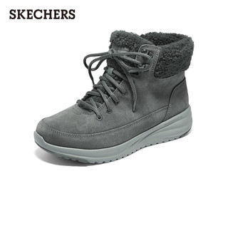 斯凯奇（SKECHERS）女子冬季休闲鞋缓震耐磨保暖鞋子144770 炭灰色CHAR 39.5