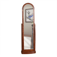 顺心家具水曲柳落地穿衣镜长镜子全身镜子家用实木全身试衣镜 胡桃色