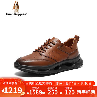 暇步士（Hush Puppies）运动鞋男士休闲跑步软底透气老爹鞋A2W03AM4 棕色 40