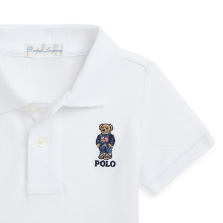 Polo Ralph Lauren 拉夫劳伦 婴童 24春Polo Bear棉质网眼布Polo衫RL41240 100-白色 12M