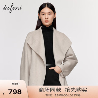 伊芙丽（eifini）伊芙丽高领修身黑色质感打底羊绒衫2023冬1EA332761Q 黑色 155/80CM/S