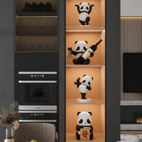 雅尊 Yazun 雅尊 熊猫创意软装客厅酒柜套装摆件现代轻奢高档茶几玄关书架装饰品