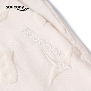 Saucony索康尼运动裤女冬季舒适保暖裤女24年宽松卫裤 浅米色 S(165/76A)