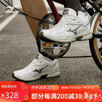 Mizuno 美津浓 男女运动跑步鞋  速人鞋 复古透气缓震跑鞋 36.5码 03/白/深灰