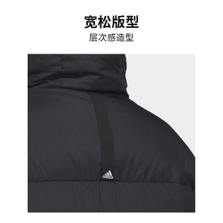 adidas阿迪达斯轻运动男装冬季运动暖芯科技650蓬保暖鹅绒羽绒服 黑色/灰 A/2XS