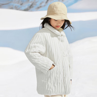 gxg.kids童装儿童棉服冬季中长款保暖外套女童中大童 杏色 120cm