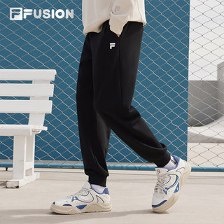 FILA FUSION斐乐潮牌针织长裤男2024春季时尚休闲收口运动长裤 正黑色-BK 165/76A/S