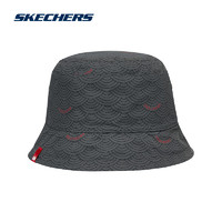 斯凯奇（Skechers）2024春季新年系列渔夫帽简约百搭复古两面戴帽子L124U015 灰色/01M9 均码