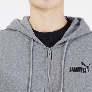 彪马（Puma）外套针织男士春季针织运动服跑步保暖连帽舒适透气夹克 849555-03/内里毛圈-灰色 XS(165/88A)