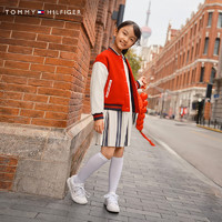 TOMMY HILFIGER【龙年系列】 24早春童装女娃娃领百褶针织连衣裙TH2412102 米白色110 6/120cm