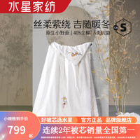 水星家纺A类抗菌100%蚕丝被中长丝冬被子全棉刺绣面料秋冬季被芯保暖被褥 颜玺兰亭抗菌蚕丝冬被2代 220cm×240cm