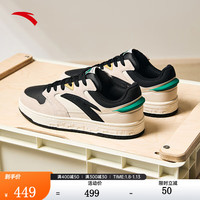 ANTA 安踏 街顽丨板鞋男女潮流革面百搭运动休闲鞋子 泥沙灰/基础黑/椒青绿-3 42.5码