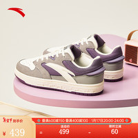 安踏（ANTA）街顽丨板鞋男女潮流革面百搭运动休闲鞋子 【女款】信鸽灰/象牙白/晶石紫-6 35.5码