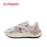 卡帕（Kappa）翡冷翠系列老爹鞋子男女鞋春季网面运动鞋 灰棕色 38  月灰色/牛津棕