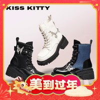 Kiss Kitty 加绒丹宁牛仔靴冬短靴厚底马丁靴