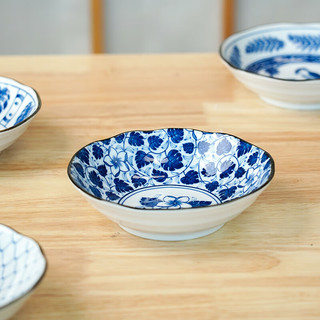 美浓烧（Mino Yaki）日式复古盘子小盘古染蓝绘·好时光系列餐盘菜盘家用餐具 和祥瑞小盘