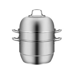 不锈钢蒸锅双层三层汤蒸煮锅大容量多功能汤锅 三层蒸锅 28cm