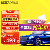 RUIDUN 瑞盾 汽车贴膜 车膜 RD70冰蓝前挡+RD30幻影黑侧后 只有前挡