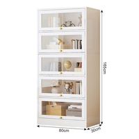 BYDERME 拜德美 书架置物架书柜家用学生带门储物客厅展示收纳柜 推荐暖白色80*30*165