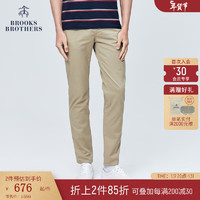 布克兄弟（BrooksBrothers） 男士新美式纯色五口袋直筒休闲长裤 B255-深米色 3232