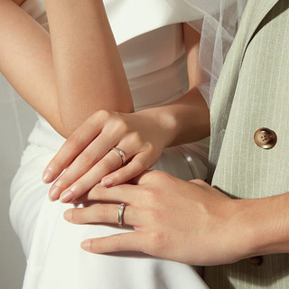 周六福钻石款对戒婚戒结婚订婚钻戒 单只 约8分 女戒15号 新年