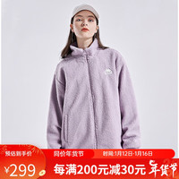 卡帕（Kappa）Kappa卡帕羊羔绒外套男女立领宽松开衫夹克毛绒香芋紫卫衣 黑色-990 L