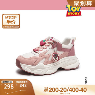 热风2024年春季女士玩具总动员系列运动休闲鞋圆头系带老爹鞋