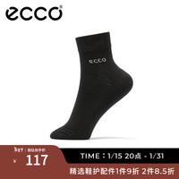 爱步（ECCO）百搭男士短袜  舒适袜子户外运动袜 9085481 黑色908548100101 3941