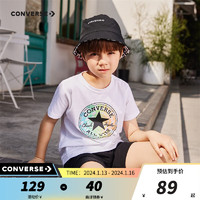 Converse 匡威儿童装夏季男童短袖t恤透气上衣星标3-14岁大童半袖T恤 白色 160(L)