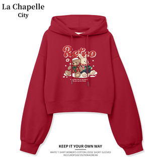La Chapelle City 拉夏贝尔红色本命年龙年连帽卫衣