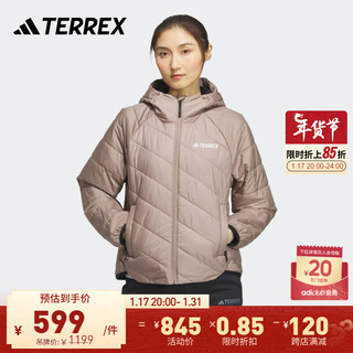 adidas 阿迪达斯 TERREX女户外夹棉运动连帽夹克外套IL9017 粉棕 A/M