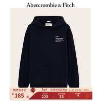 ABERCROMBIE & FITCH【复古1892】男女同款 美式街头潮流Logo帽衫抓绒卫衣 322934-1 藏青色 M (180/100A)